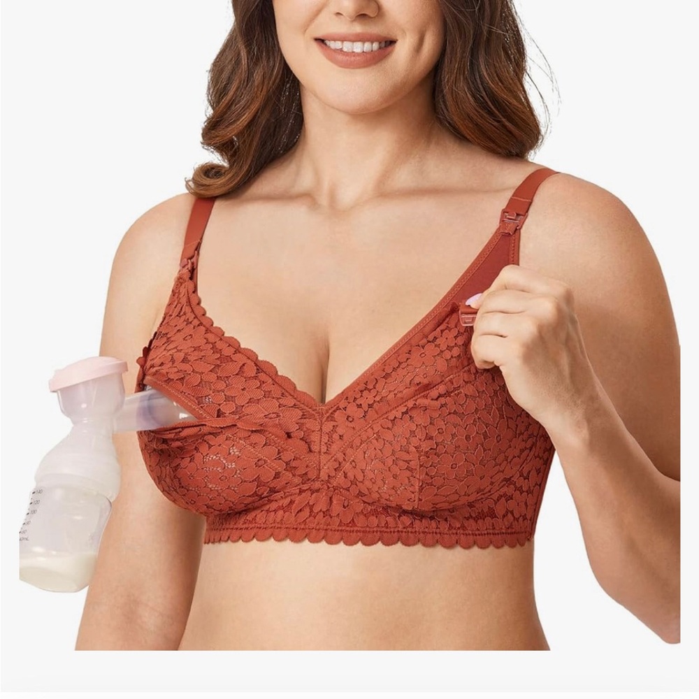 Momanda Lace Nursing Bra w Extender 36C Pumpkin